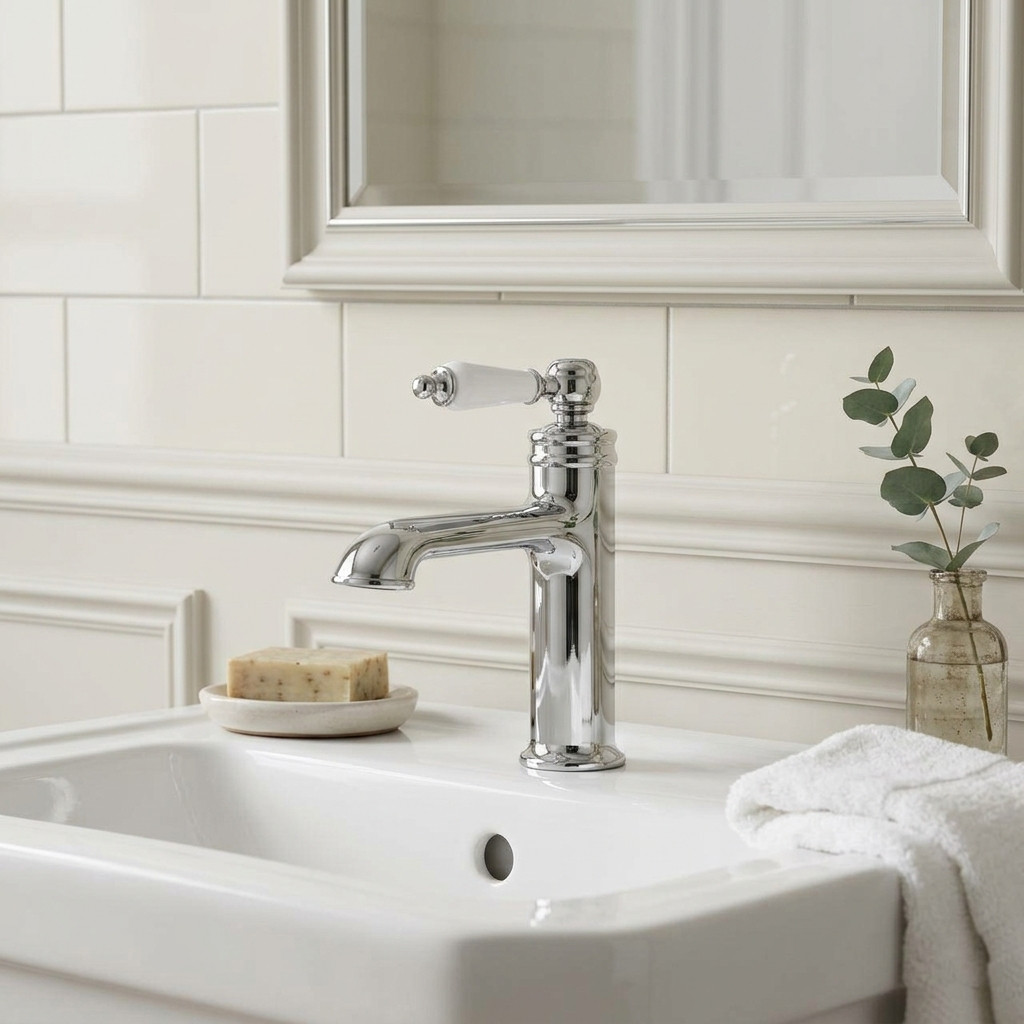 Aquanello Heritage Manor Nostalgische Wastafelkraan Chroom Eengreeps CR-1001-HM